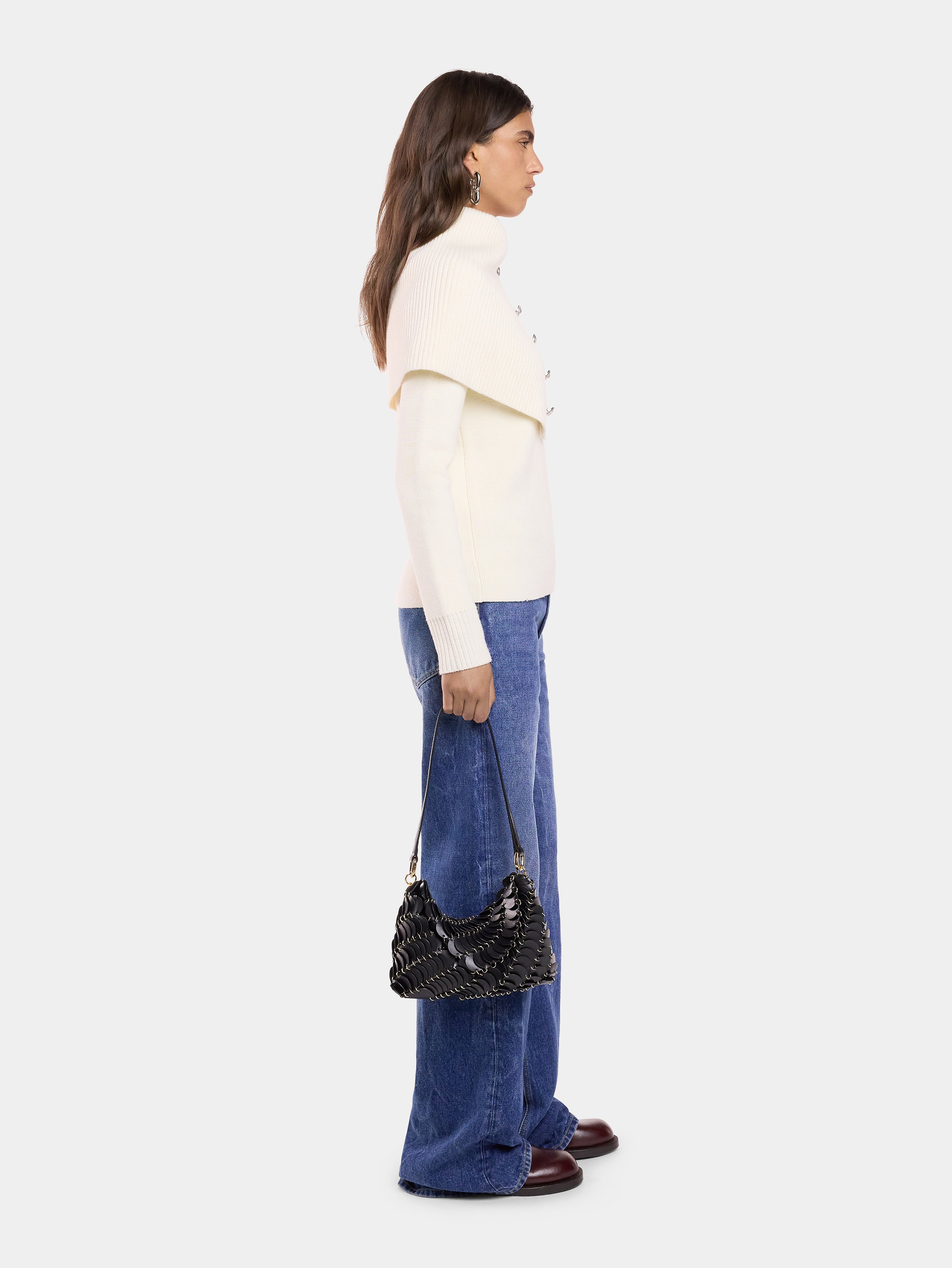PACO SHOULDER CLUTCH IN CALFSKIN LEATHER - 4