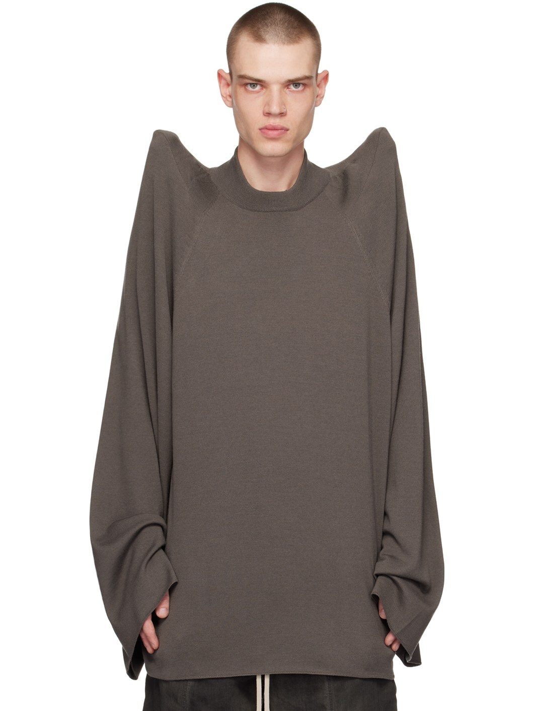 Rick Owens Gray Tec Sweater | REVERSIBLE