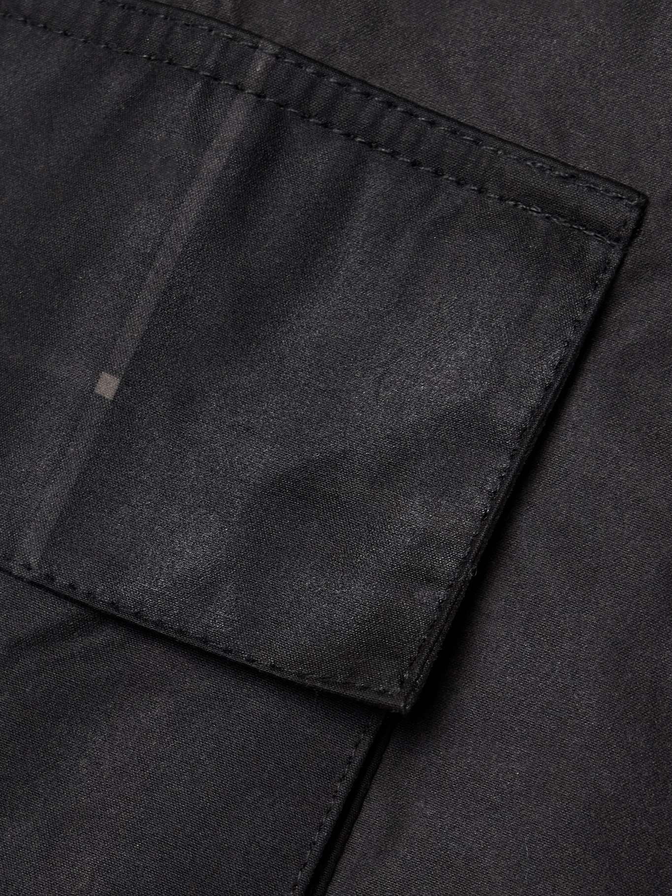 + GANNI corduroy-trimmed paneled checked waxed-organic cotton jacket - 5