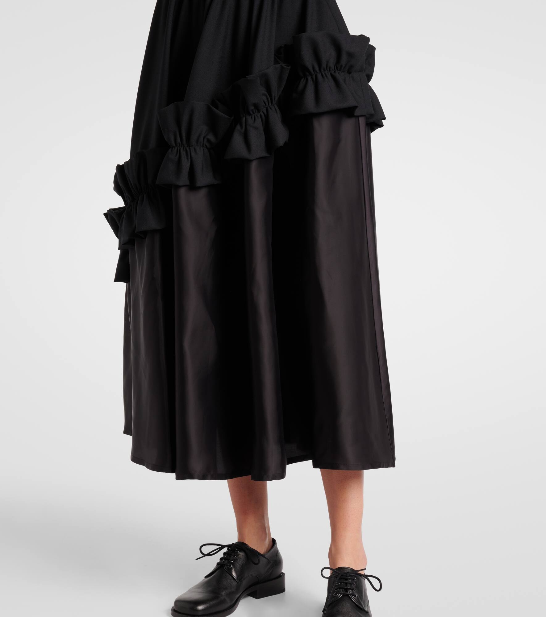 Ruffled wool midi skirt - 5