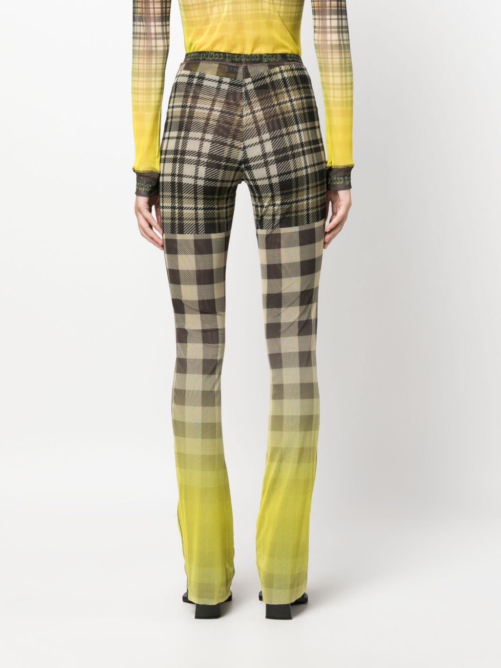 checked straight-leg trousers - 4