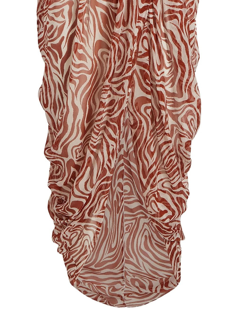 Cinq à Sept zebra-pattern asymmetric dress outlook
