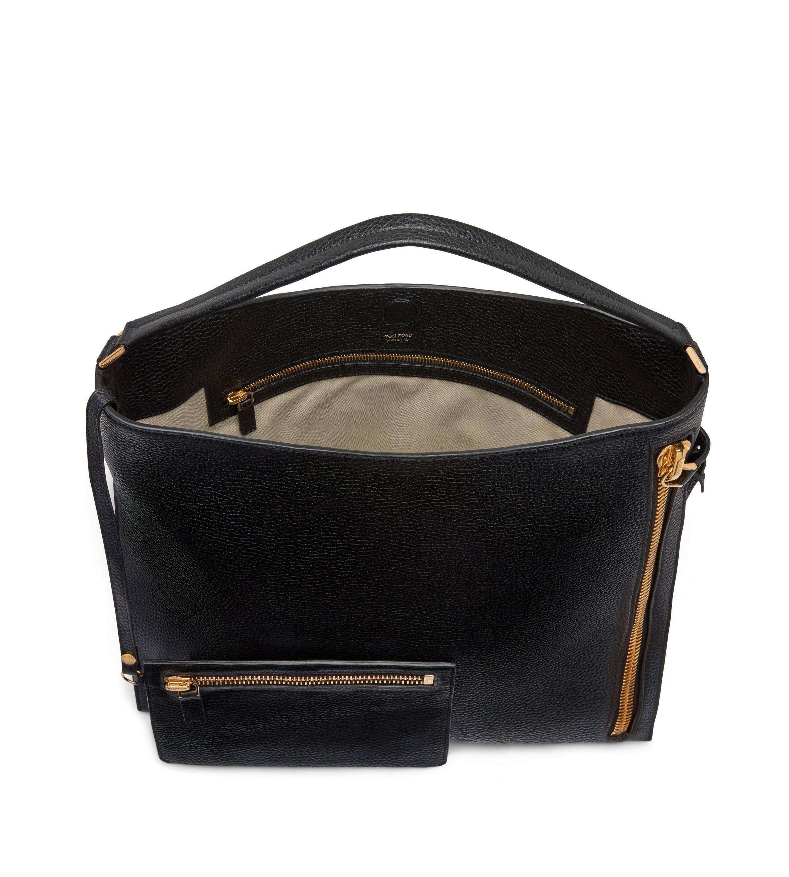 GRAIN LEATHER ALIX LARGE HOBO - 4