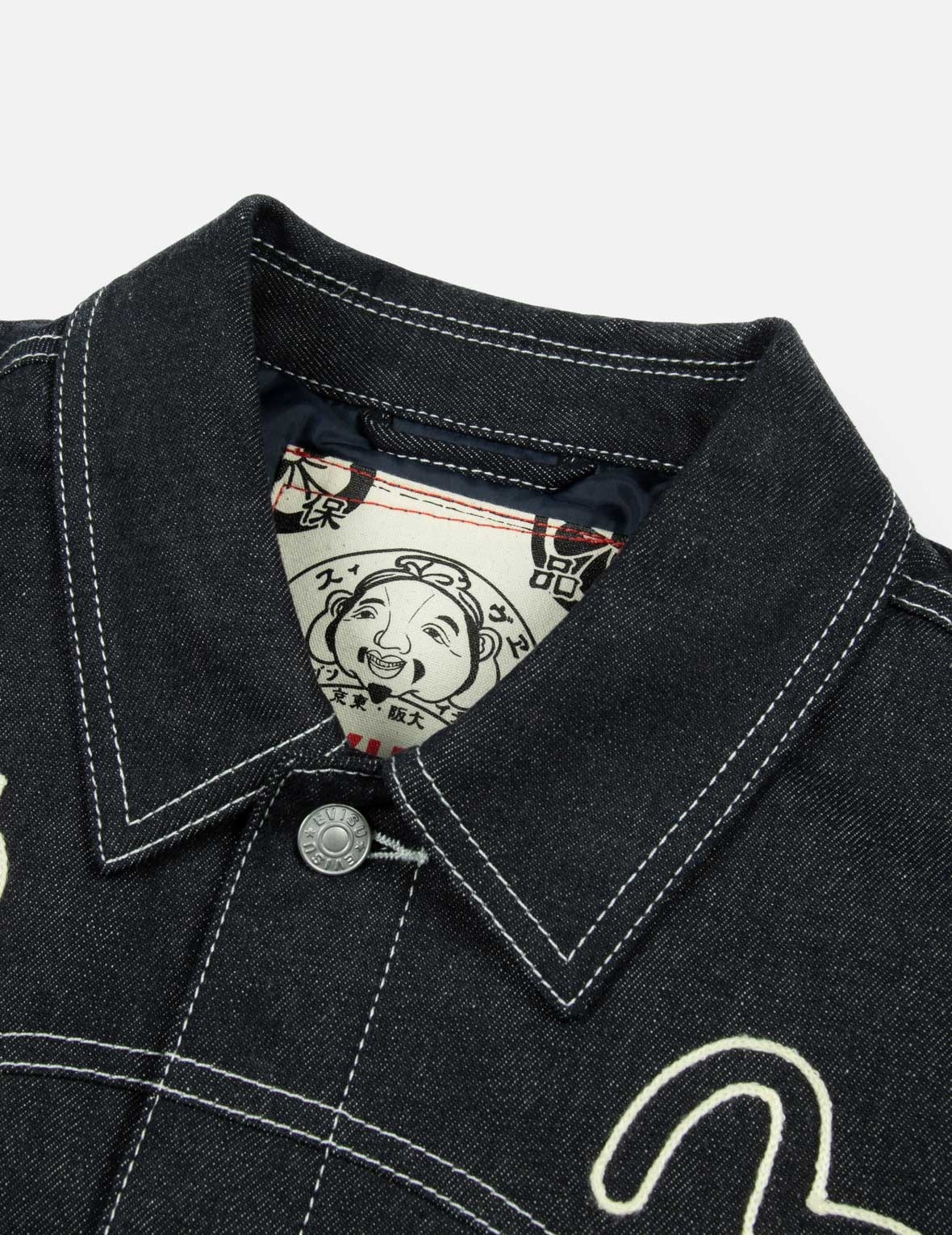 Western Style and Logo Embroidery Denim Jacket - 7