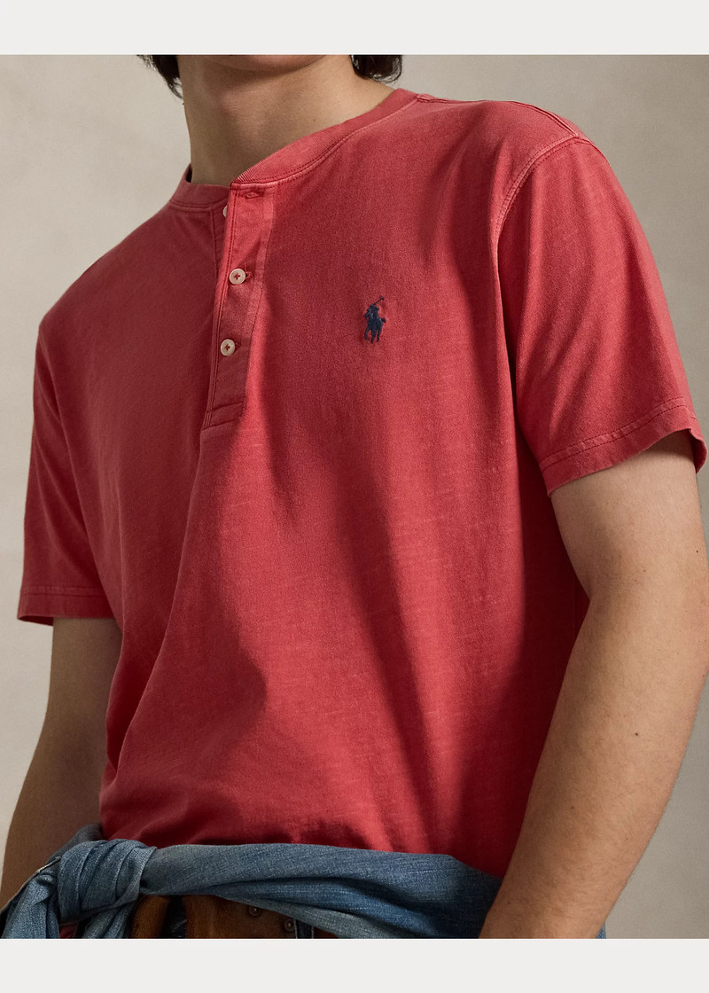Slub Jersey Short-Sleeve Henley Shirt 5