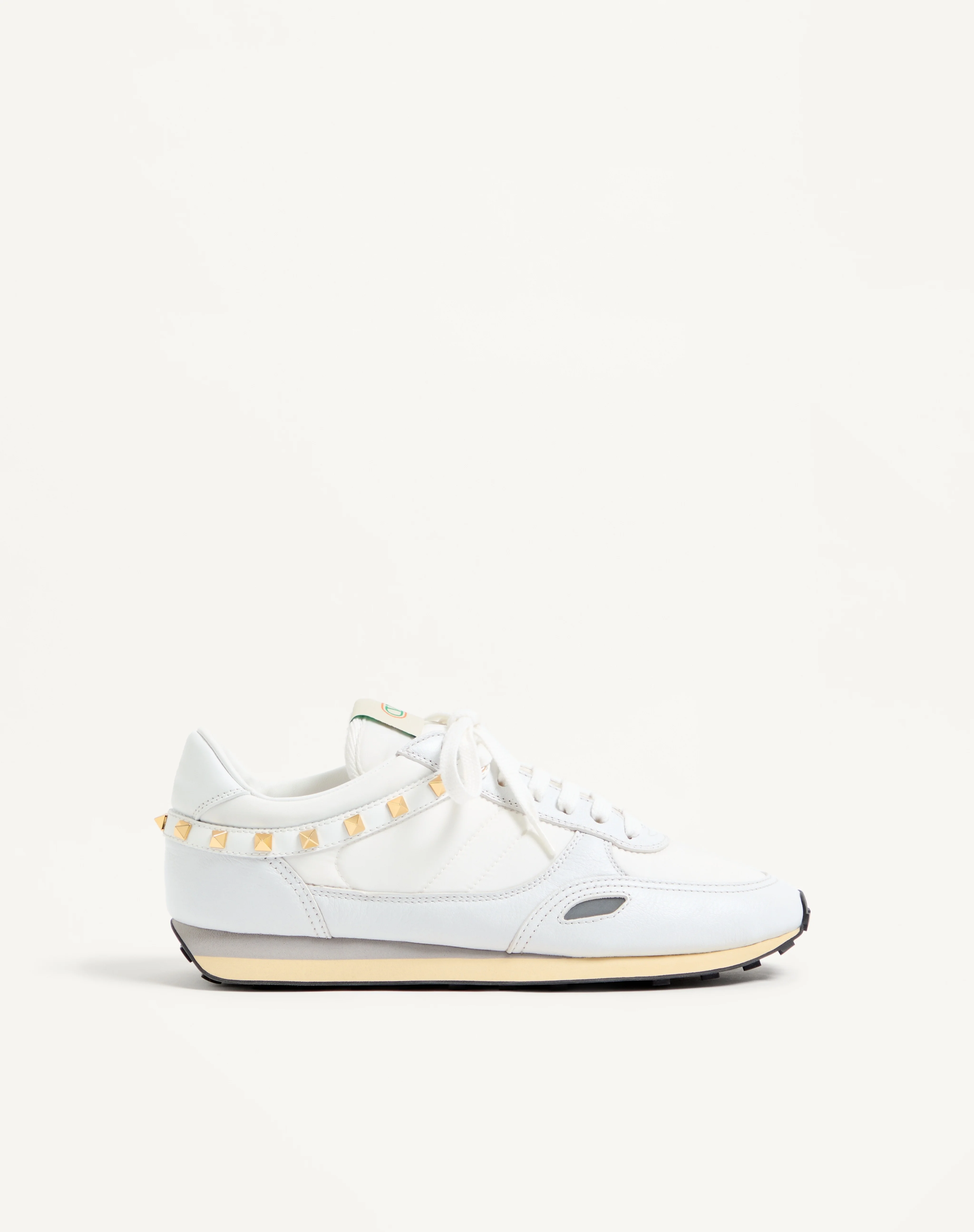 STUD UP SNEAKER IN LEATHER AND NYLON - 1