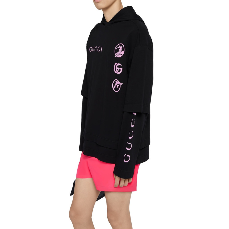 Printed cotton jersey long-sleeve T-shirt 5