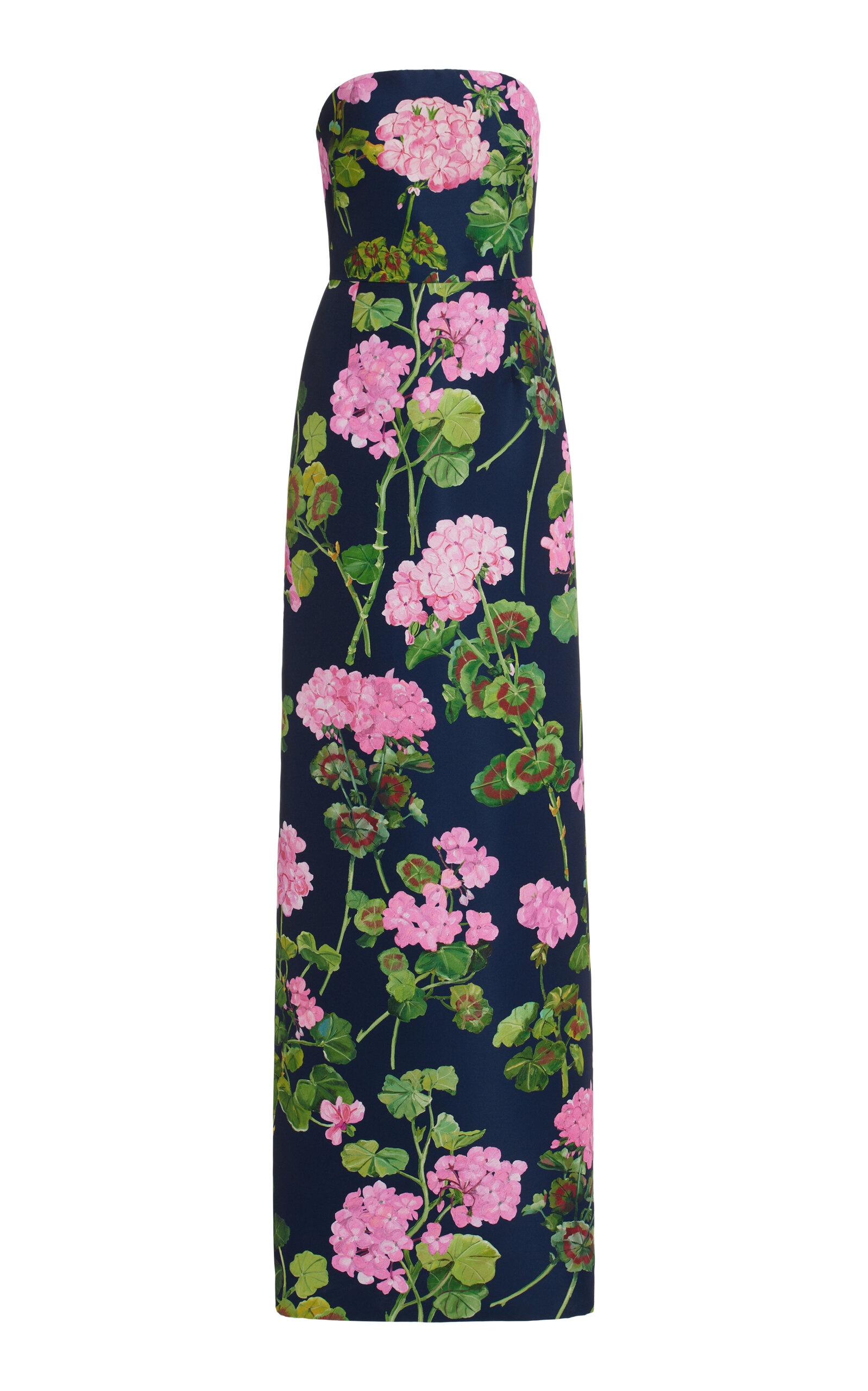 Floral-Printed Faille Gown navy - 1