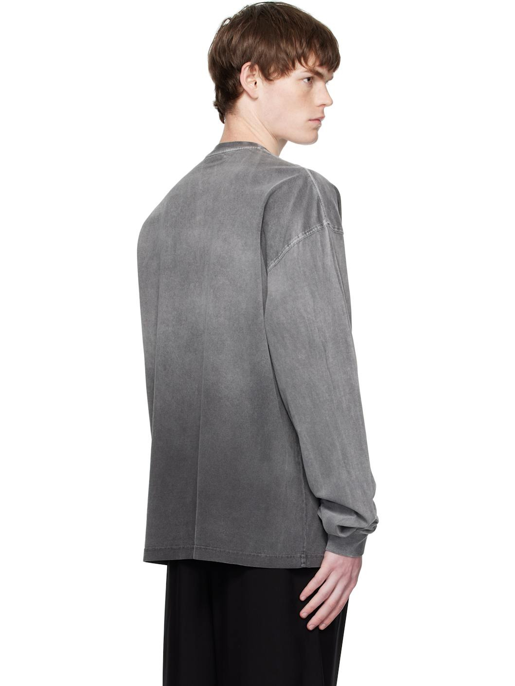 Gray Gradient Dye Long Sleeve T-shirt - 3