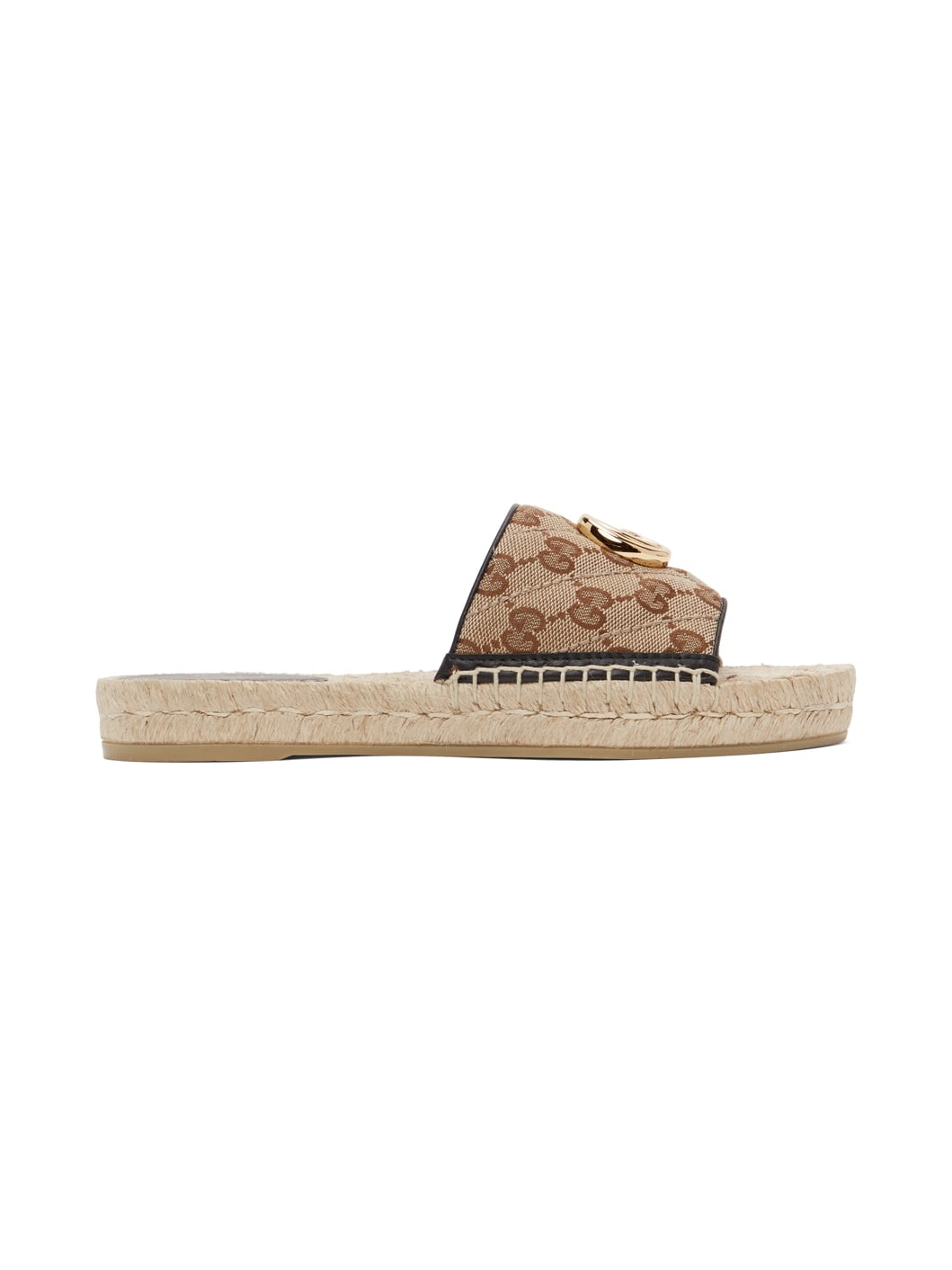 Beige Canvas GG Espadrille Sandals - 1