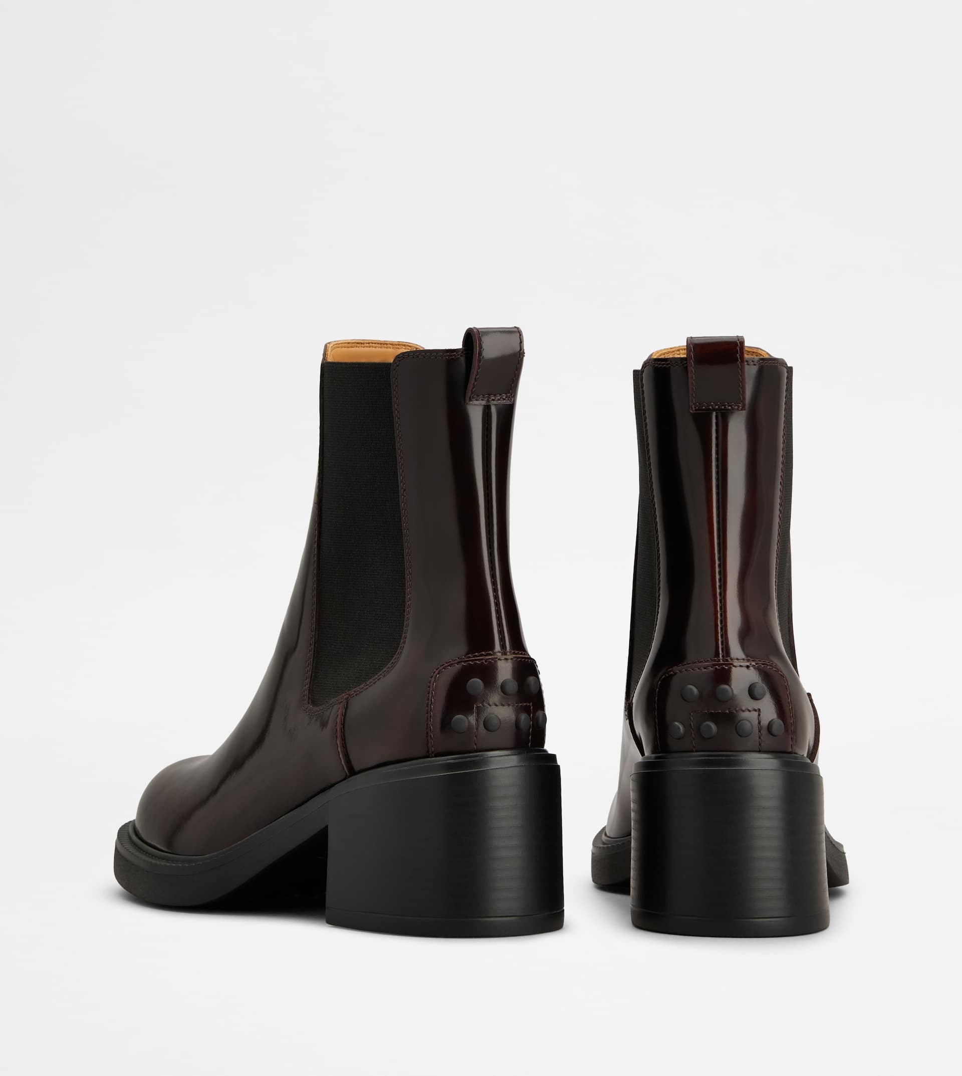 ANKLE BOOTS IN LEATHER - BURGUNDY - 3