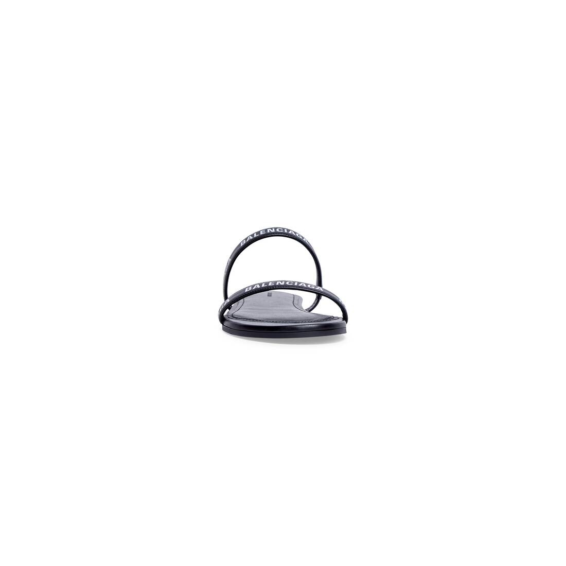 Women's Round Flat Sandal  in Black - 3