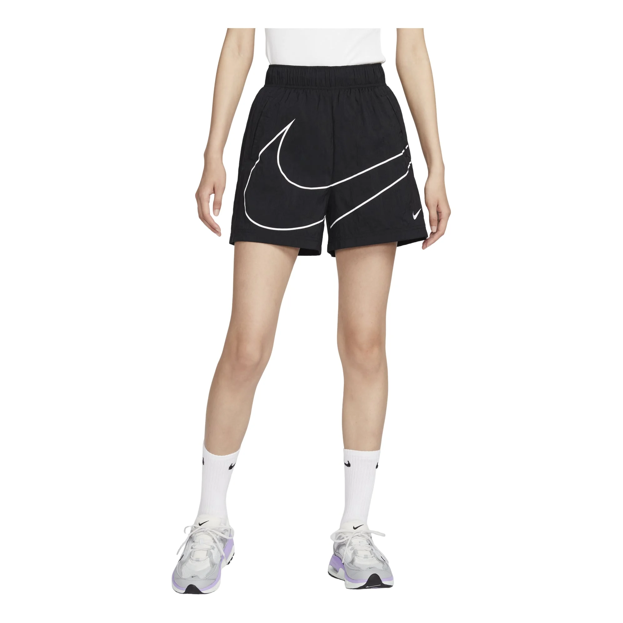 (WMNS) Nike Sportswear Essential Woven Shorts Asia Sizing 'Black' HM4633-010 - 1
