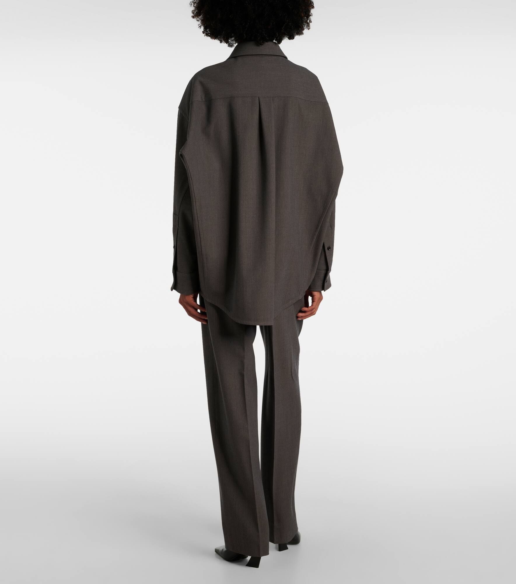 Oversized wool-blend shirt - 3