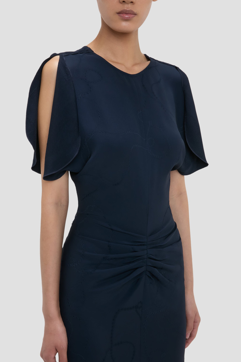 Bela Midi Dress In Navy 3