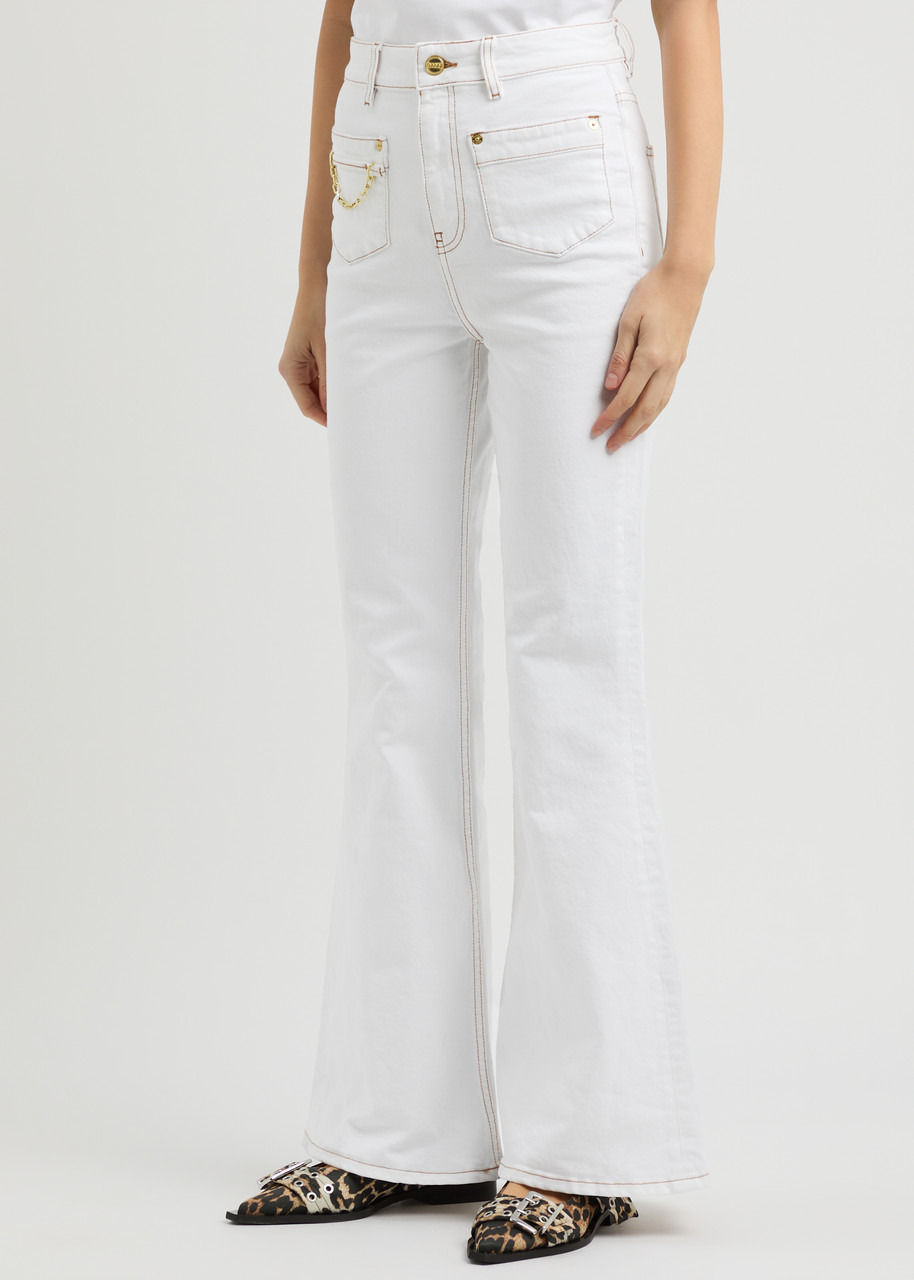 Ganni Chain-embellished Flared-leg Jeans - 2