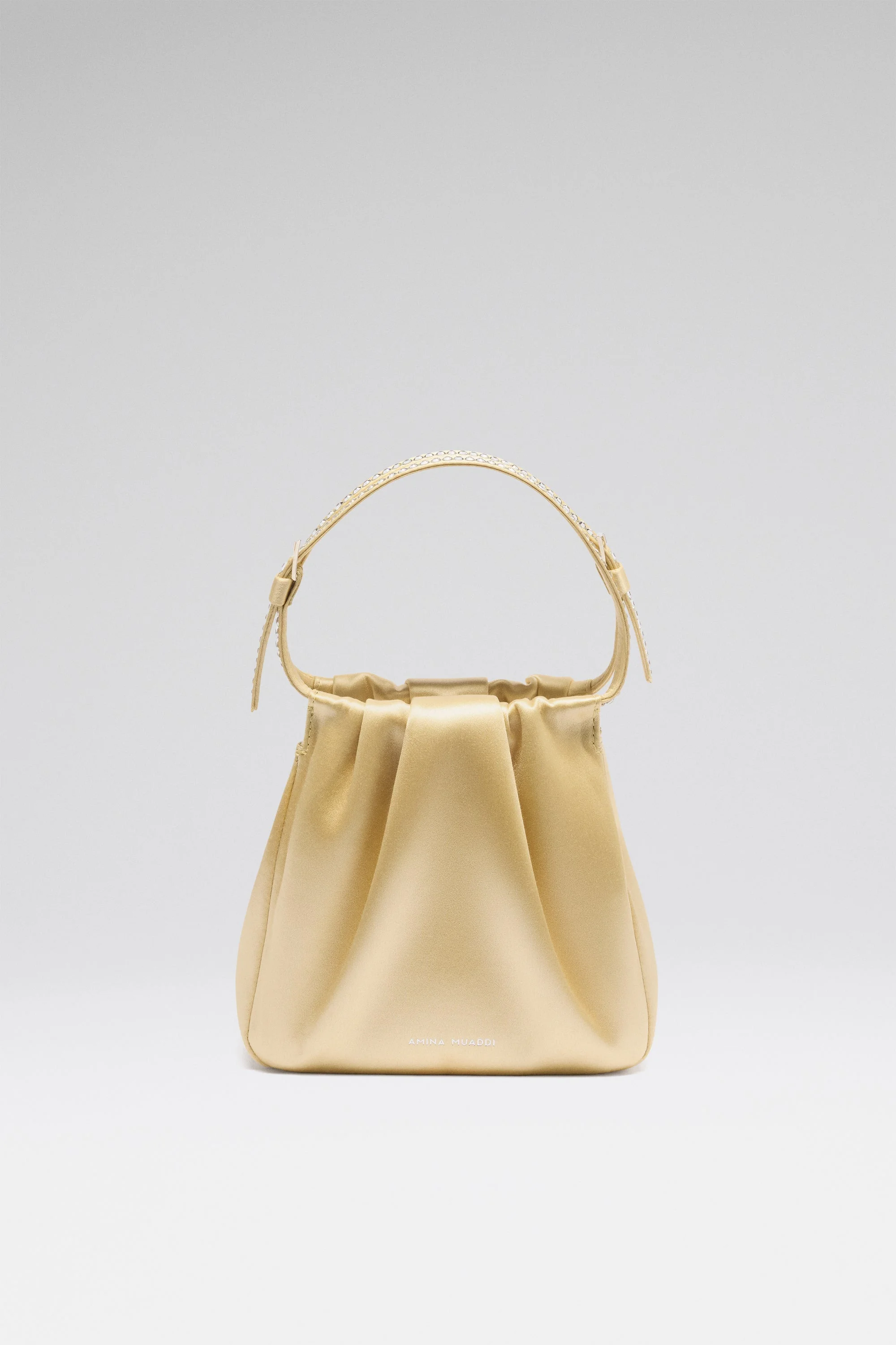 VITTORIA CRYSTAL BAG BUTTER SATIN AND WHITE CRYSTALS - 1