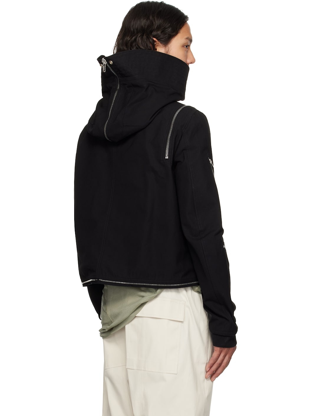 Black Hollywood Cropped Headon Parka - 3
