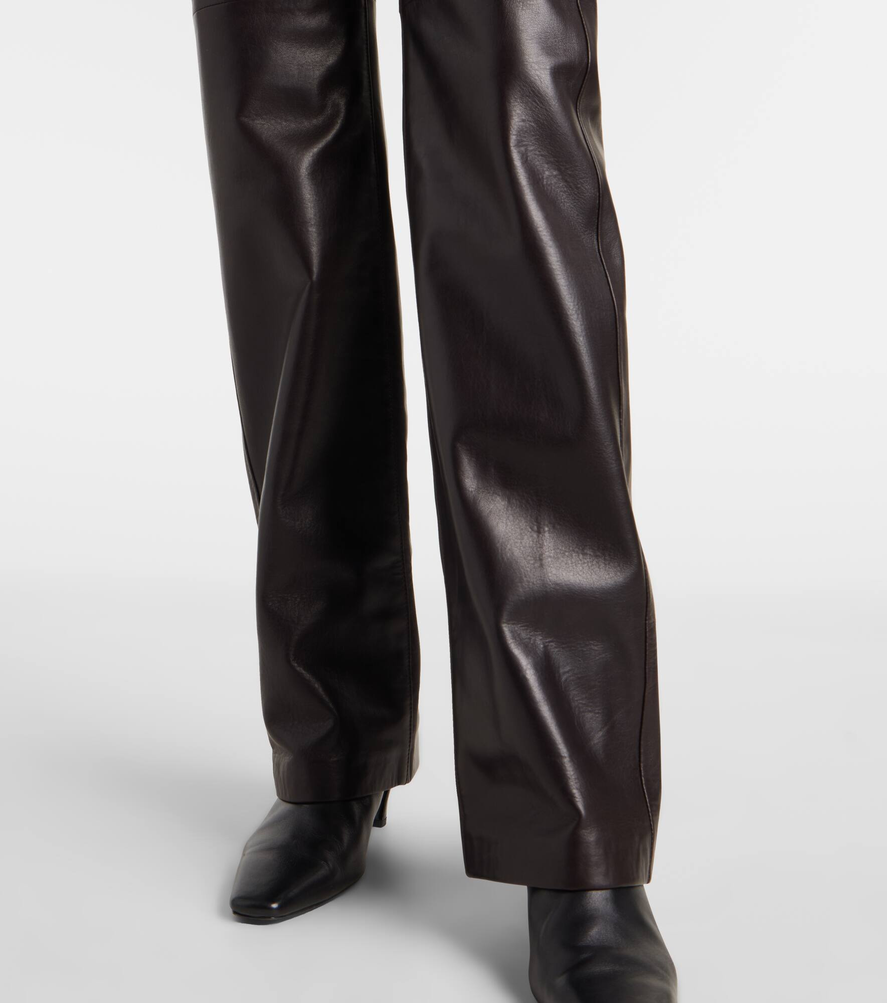 Leather bootcut pants - 5