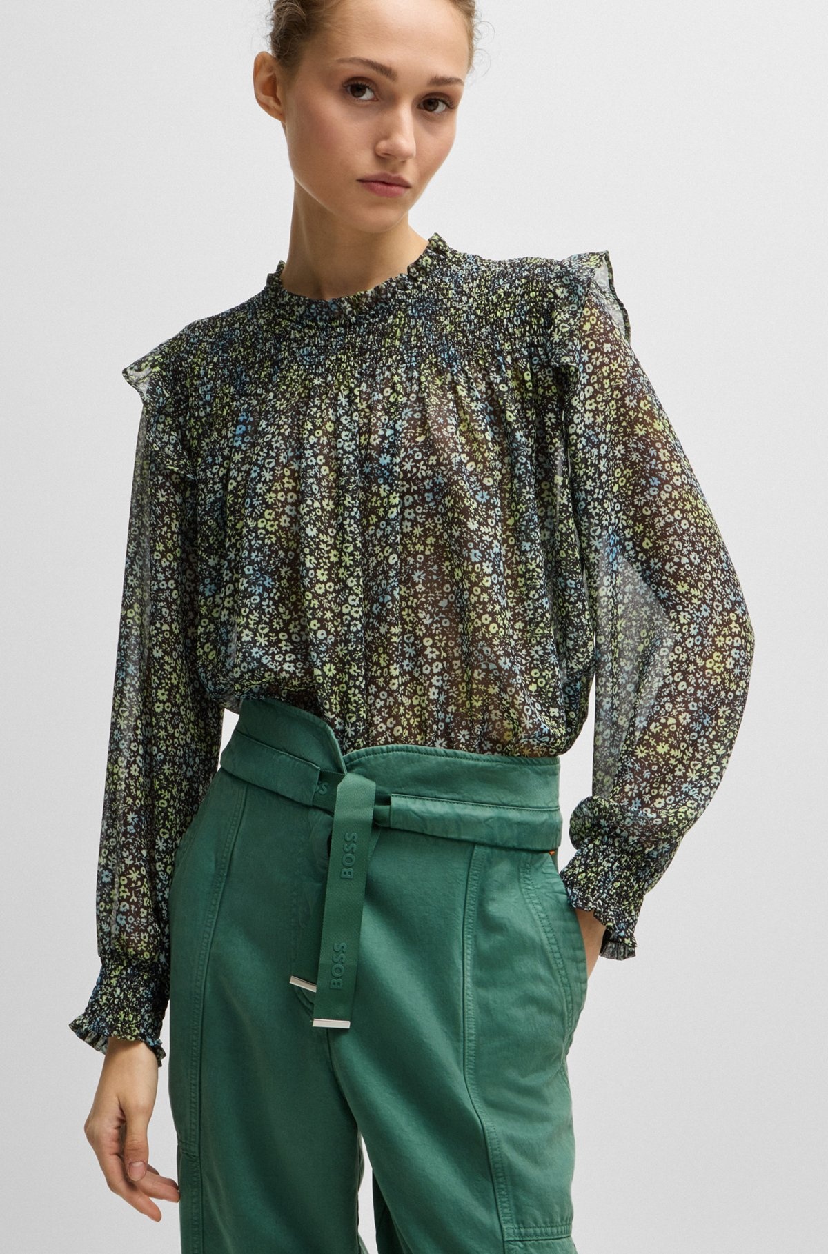 REGULAR-FIT TROUSERS WITH PAPERBAG WAIST - 5