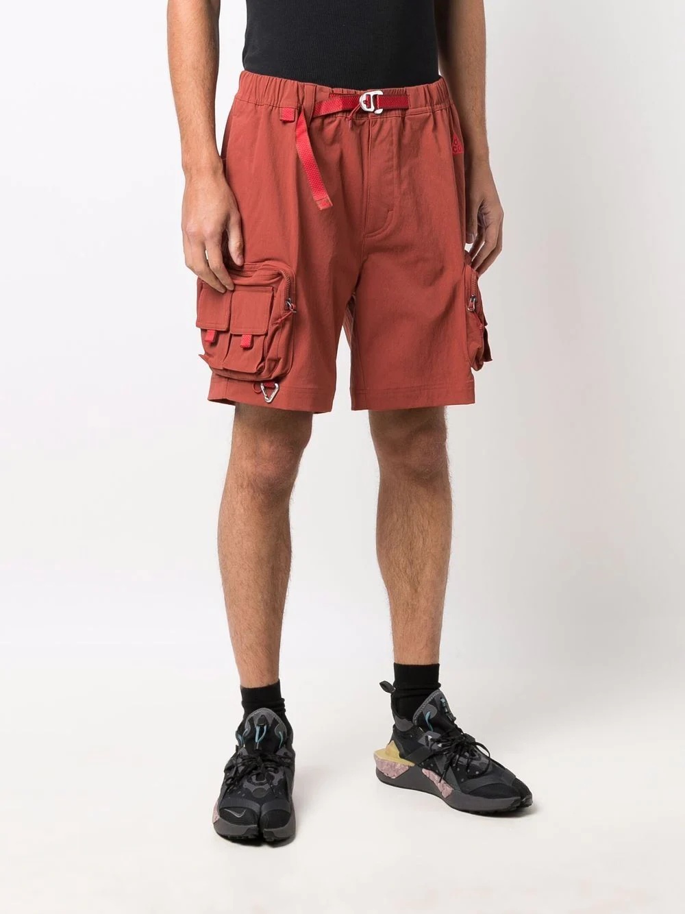 adjustable-buckle waist shorts - 3