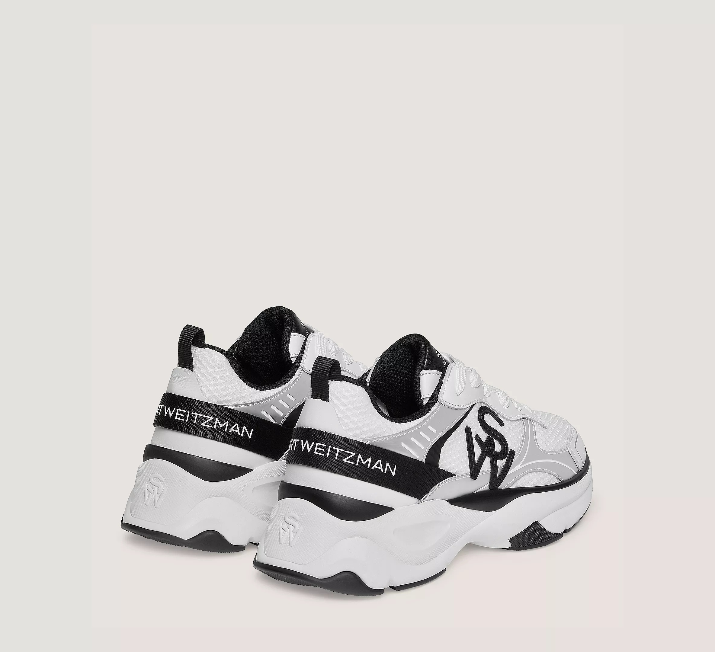 スニーカー STUART WEITZMAN Women Sneakers SK267 SW TRAINER CFGXME White SW TRAINER in WHITE/PINK MULTI/PINK for Women | Stuart Weitzman®