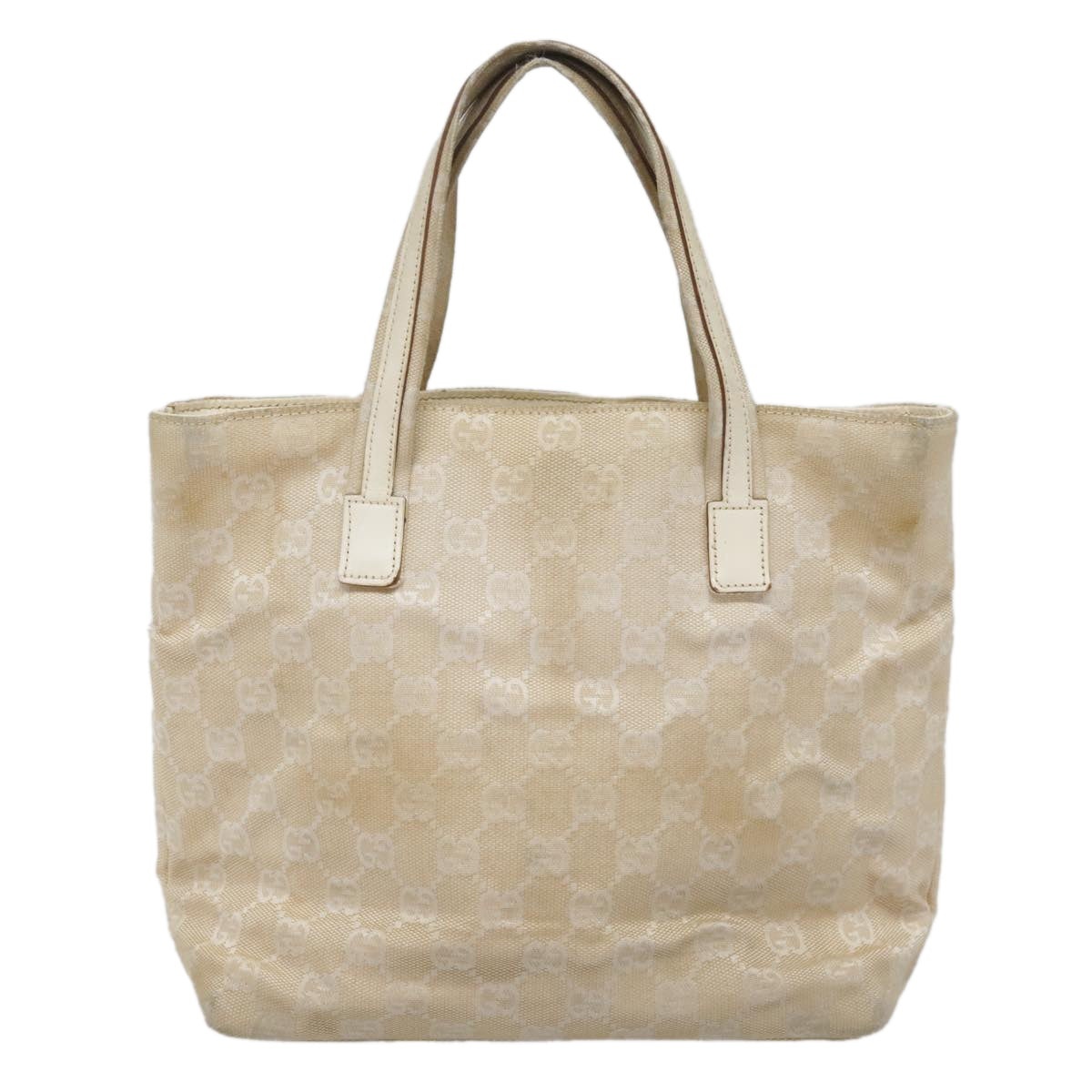 GUCCI GG Canvas Hand Bag Beige Silver 002 002 - 5