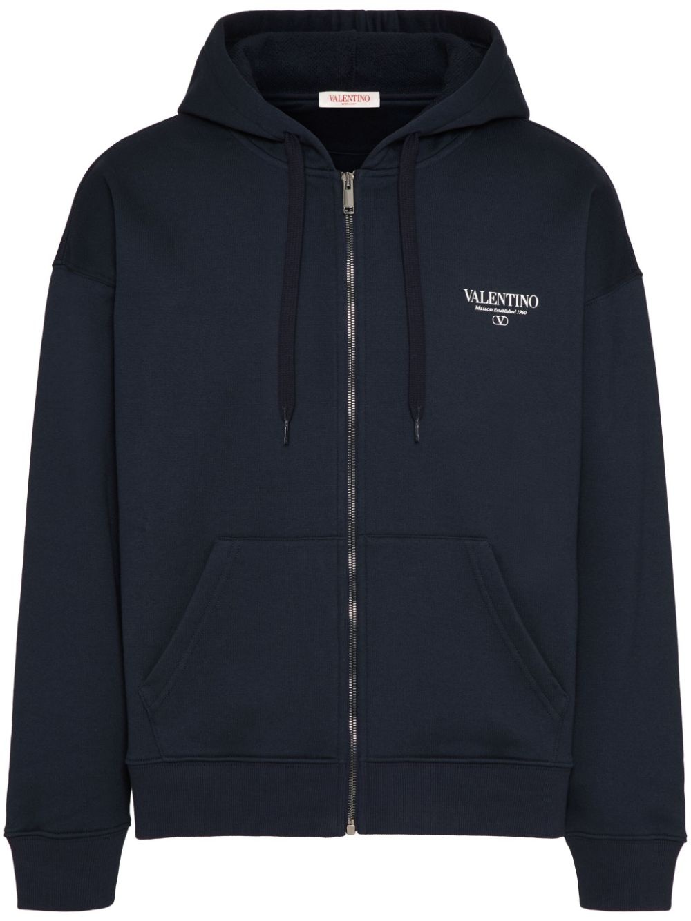 logo-print zip-up hoodie - 1