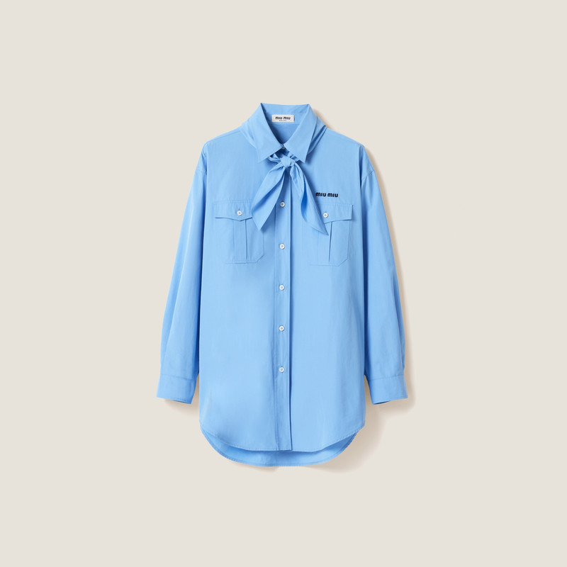 Poplin shirt with scarf - 1