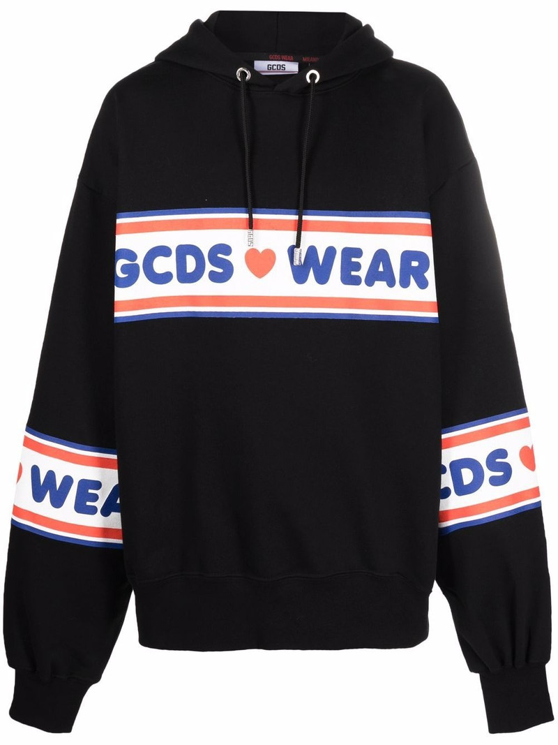 logo-print cotton hoodie 1