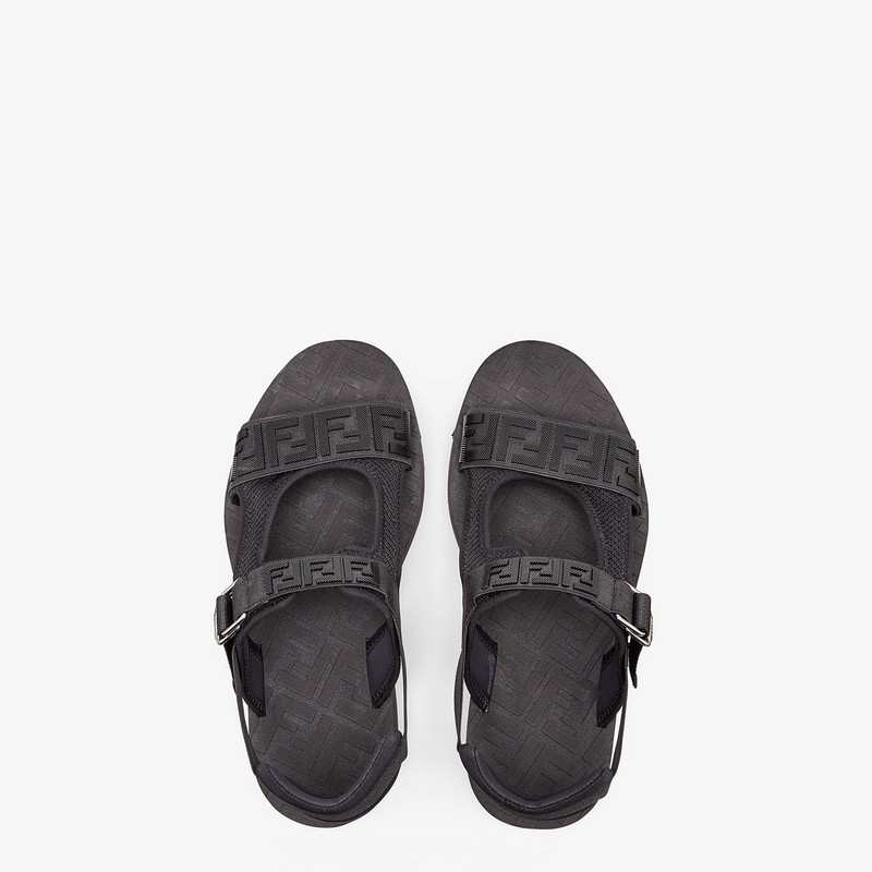 Black tech fabric sandals 4