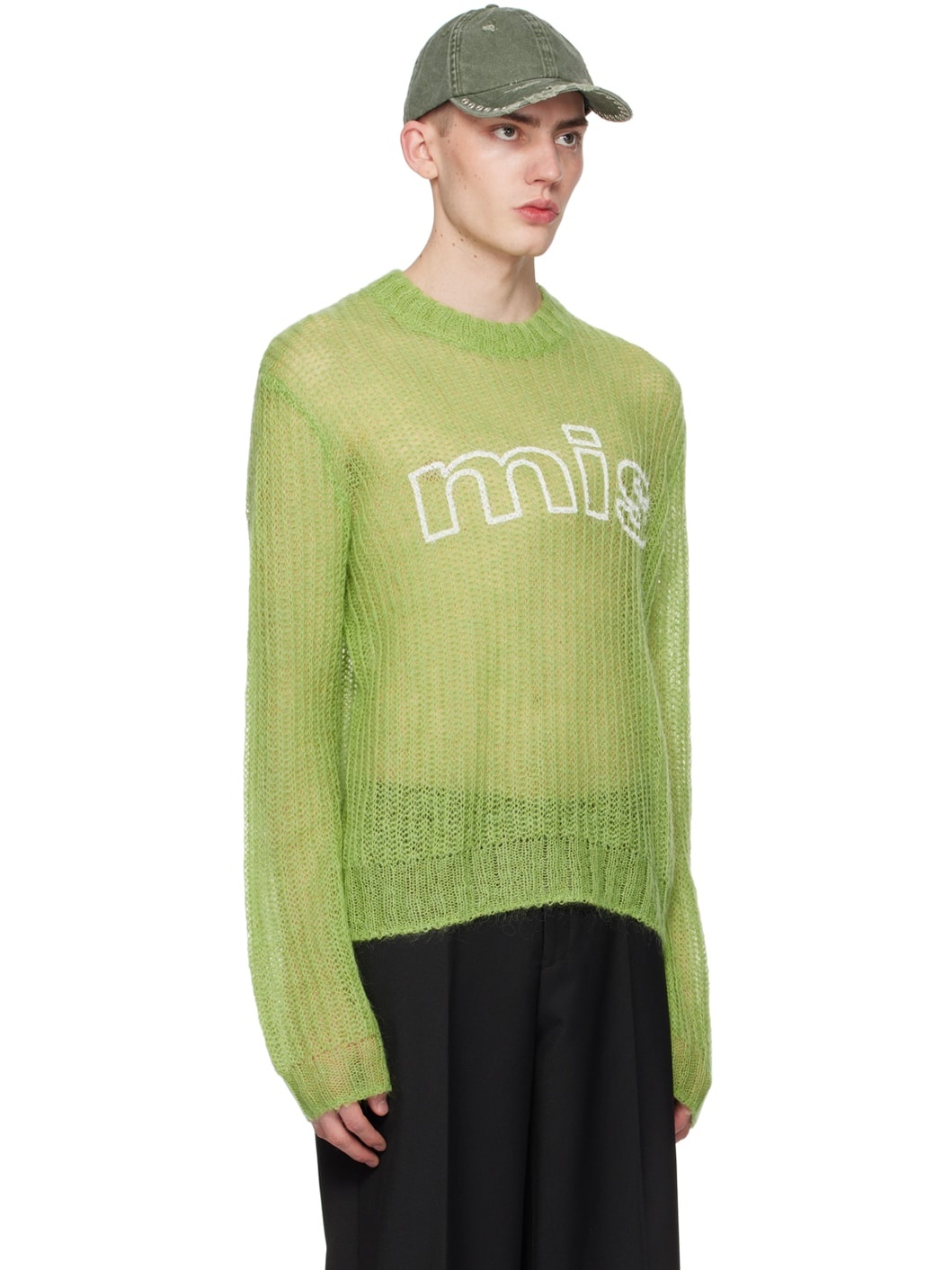 Green Unbrushed Sweater - 2
