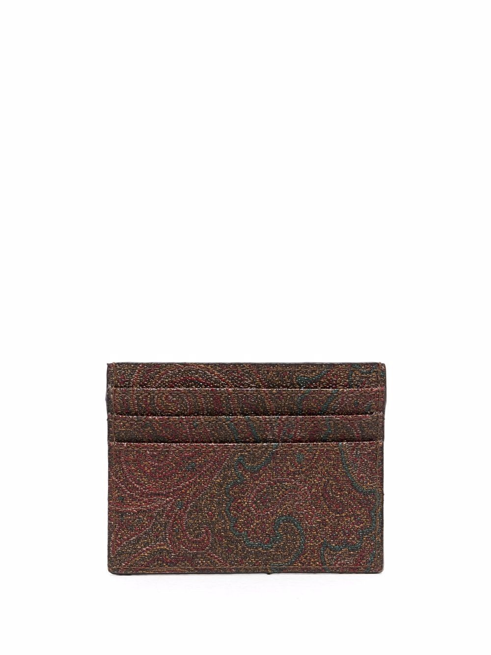 paisley-print leather cardholder - 2