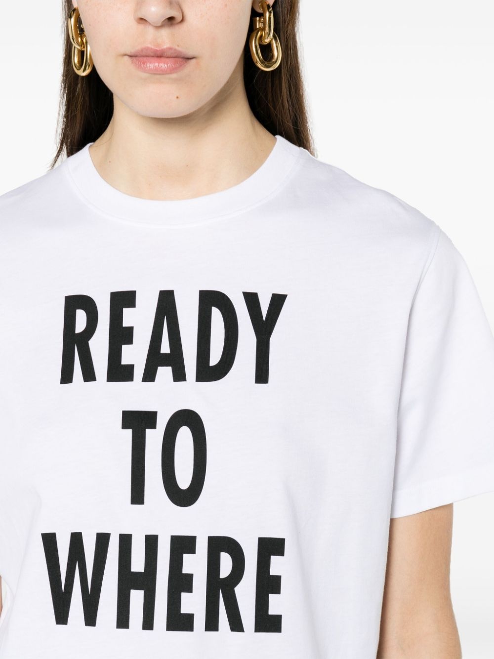 text-print organic cotton T-shirt - 5