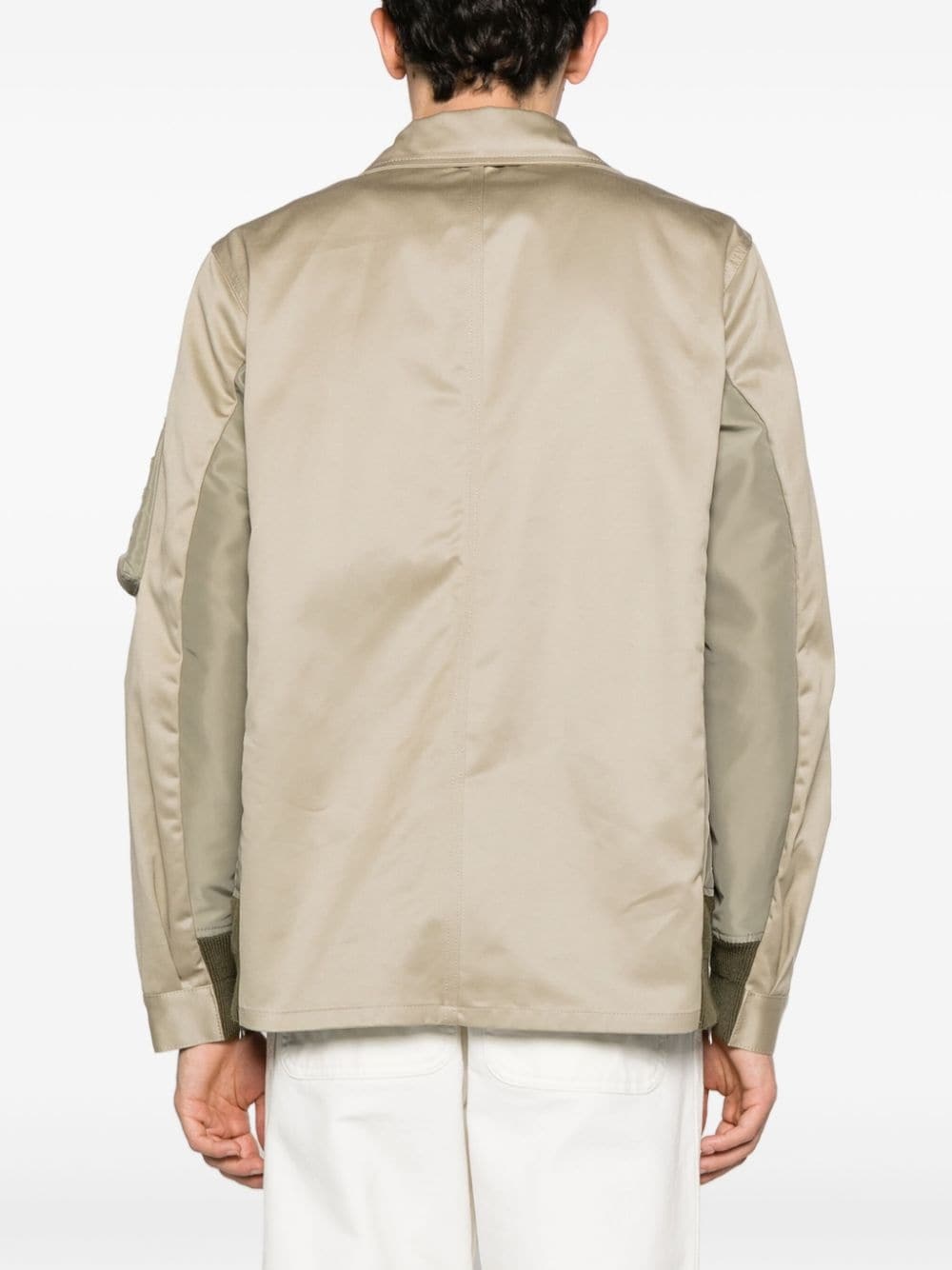 panelled twill shirt jacket - 4