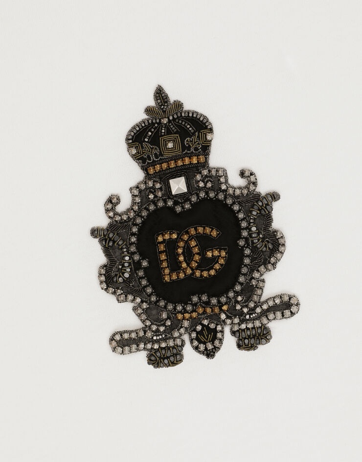 Cotton T-shirt with heraldic DG logo patch - 4