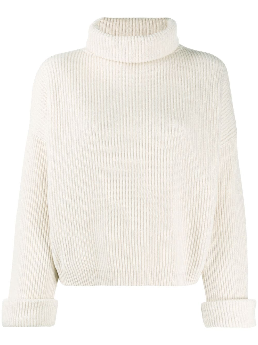 roll-neck ribbed jumper - 1