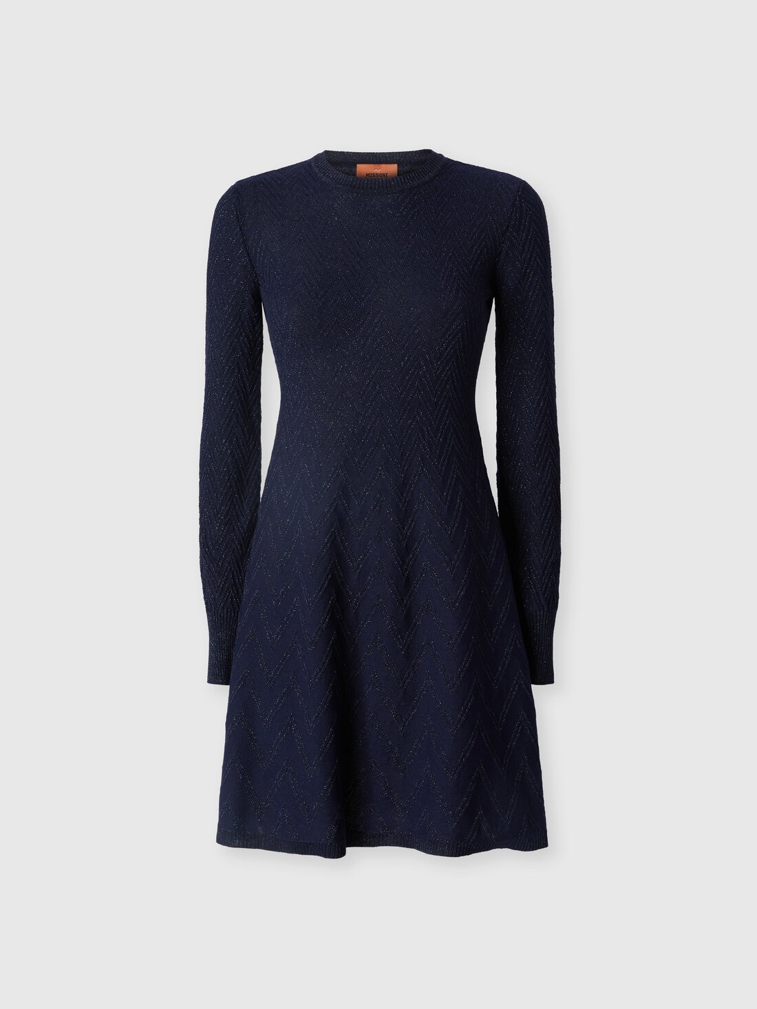 Long-sleeved A-line mini dress - 1