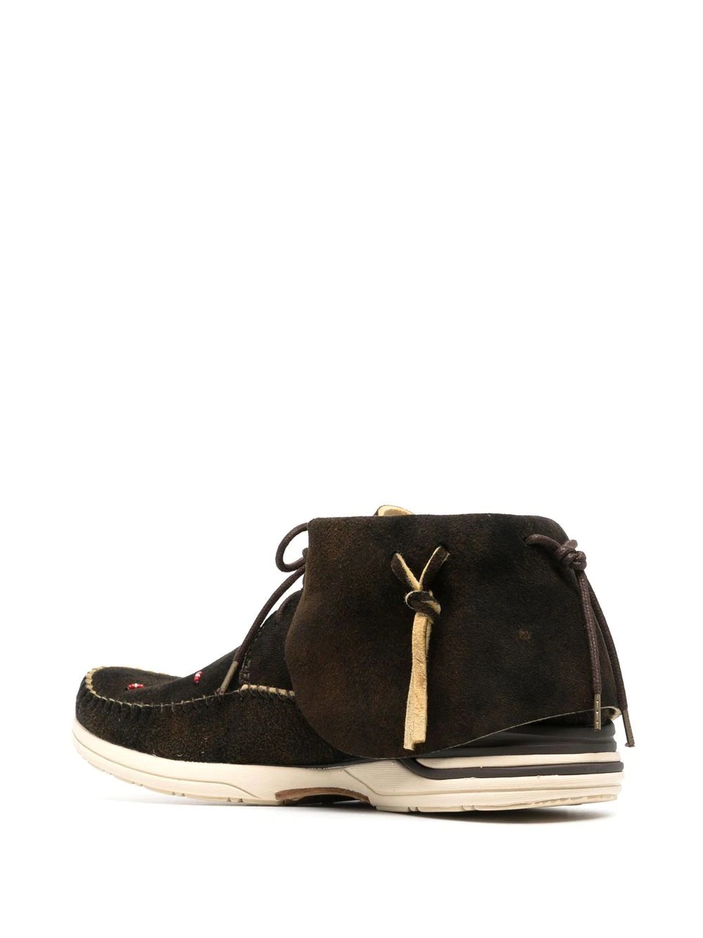 lace-up fringed sneakers - 3