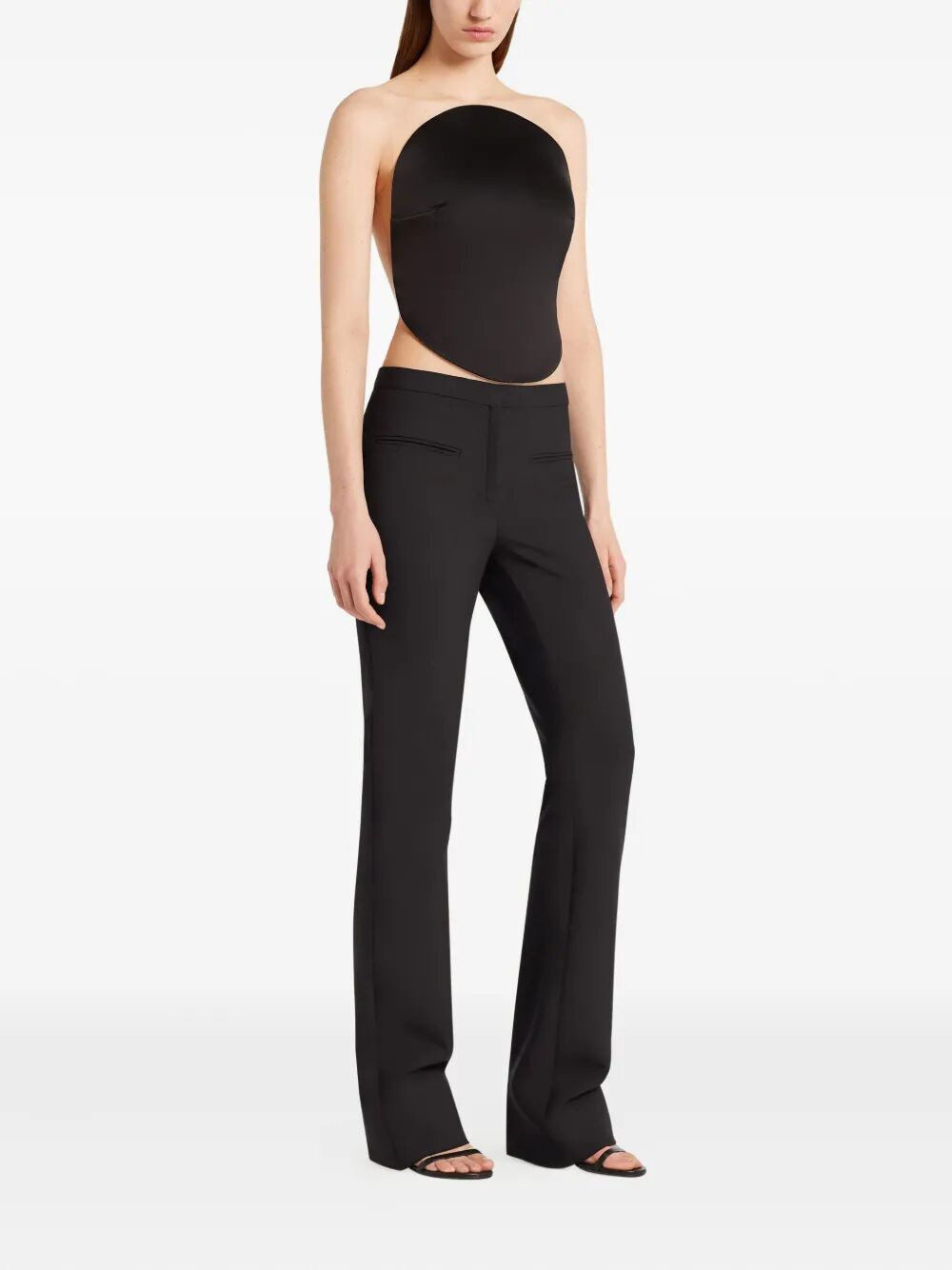 Courreges Women "Illusion Circle" Satin Bodysuit - 4