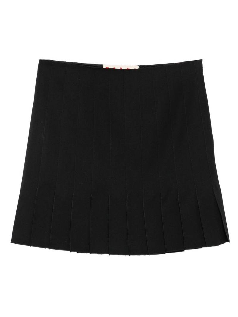 pleated wool mini skirt 1