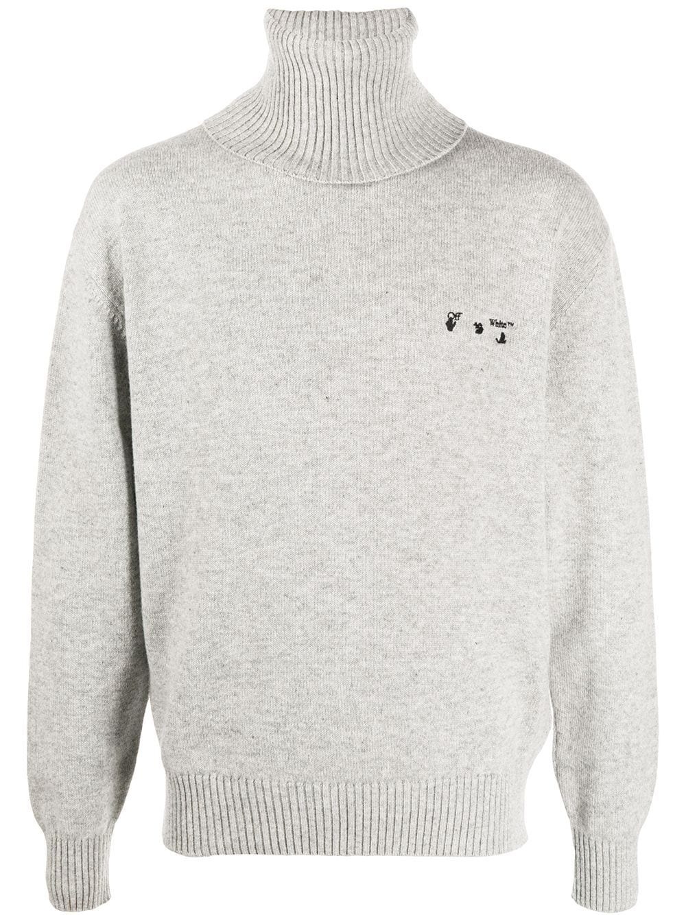 embroidered logo roll neck jumper - 1