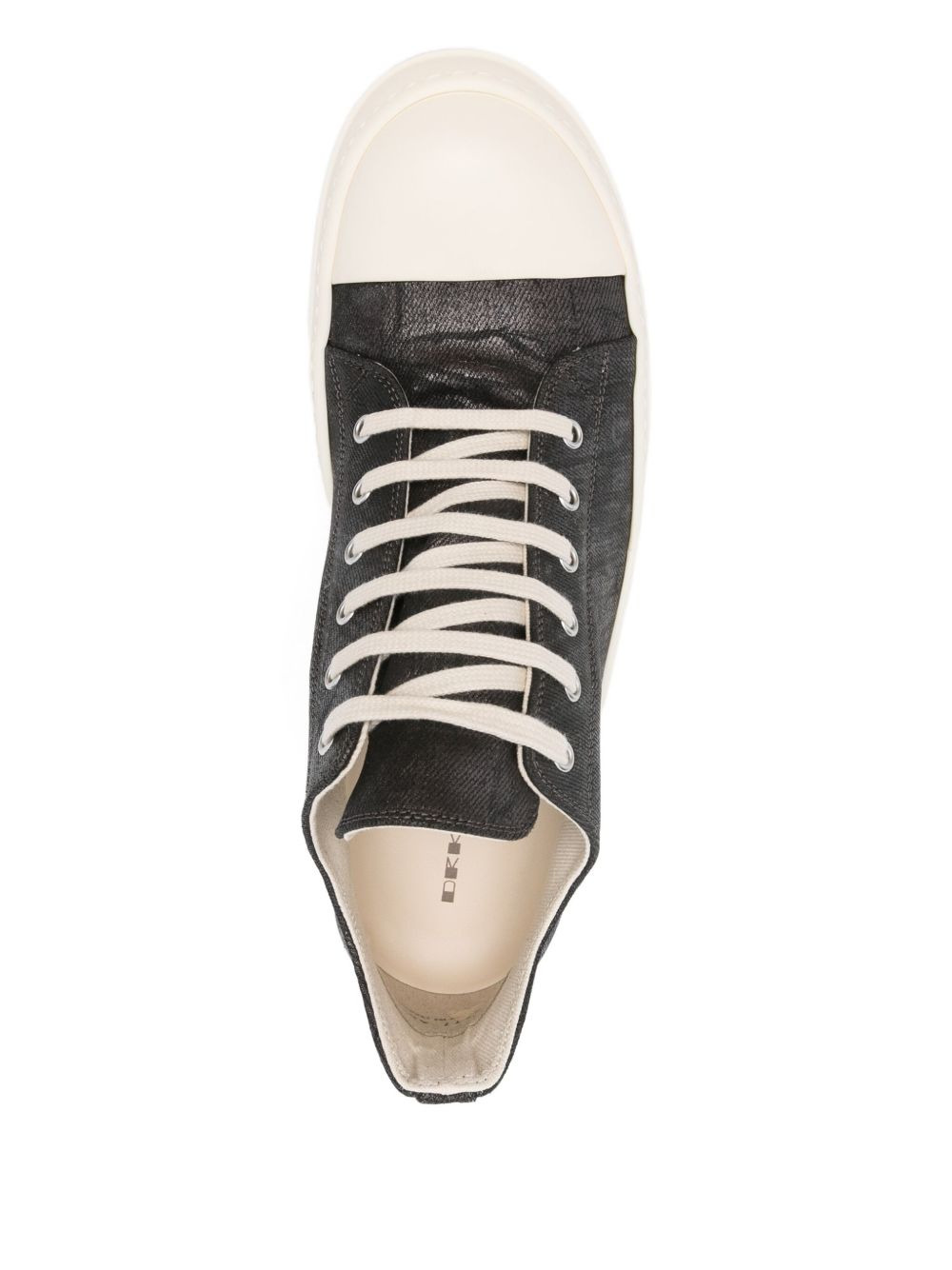 metallic denim low-top trainers - 4