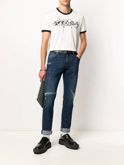 Dolce & Gabbana ripped mid-rise skinny jeans outlook