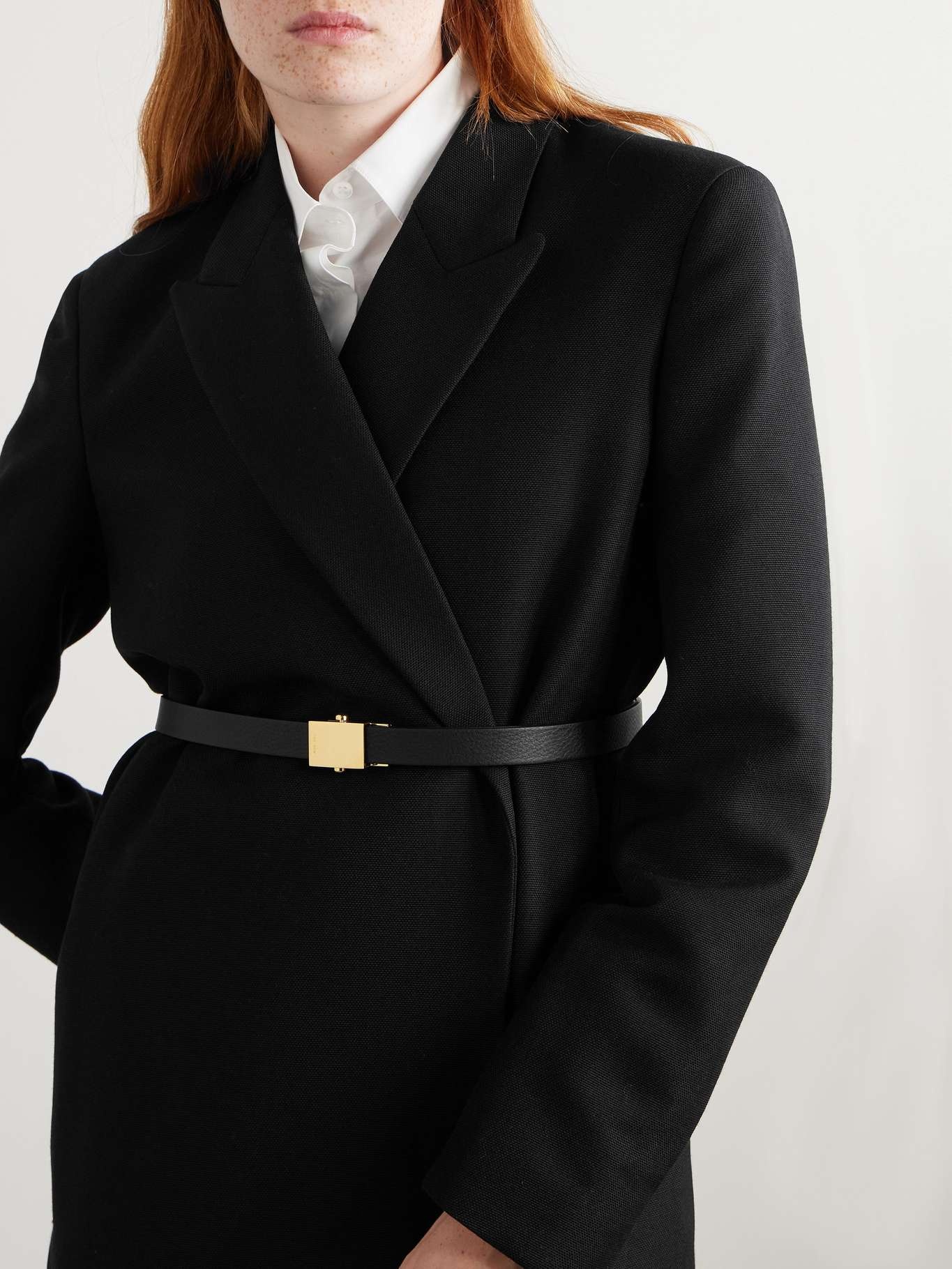 アウターその他 THE ROW Black RIMBAUD Linen Wrap Coat 7340W2459 BLK Black Rimbaud belted cotton and linen-blend twill coat | THE