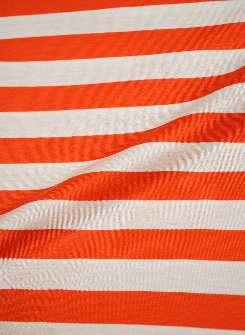 Nigel Cabourn x Sunspel Short Sleeve Pocket T-Shirt in Orange/Stone Stripe 7