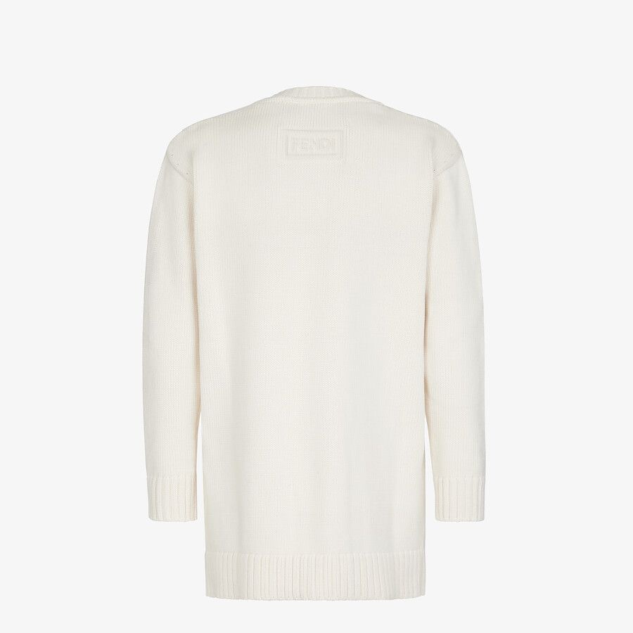 White cotton and silk cardigan - 2