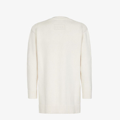 FENDI White cotton and silk cardigan outlook