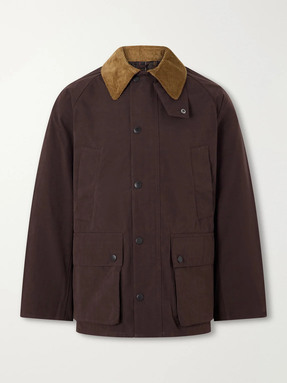 Bedale Corduroy-Trimmed Waxed Woven Jacket - 1
