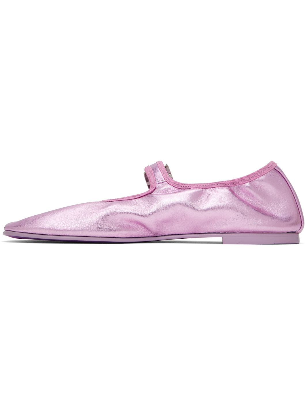 Pink Mary Jane Stretch Ballerina Flats - 3
